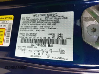 2019 Ford Mustang EcoBoost with VIN 1FATP8UH6K5118864, listed as a IAAI auction lot 41461842 with Not Provided miles. Bid and sale history available at carsss.com. Image 9.
