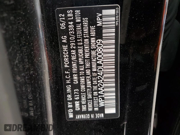 2013 Porsche Cayenne with VIN WP1AA2A24DLA00809, listed as a Copart auction lot 61830015 with 171,542 mi miles and Clean title. Bid and sale history available at DreamBid. Image 13.