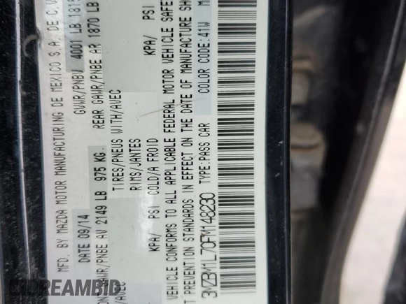 2015 Mazda 3 i Touring with VIN 3MZBM1L70FM148230, listed as a Copart auction lot 47231305 with 137,057 mi miles and Salvage Title. Bid and sale history available at carsss.com. Image 12.