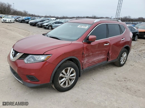 2016 Nissan Rogue SV with VIN KNMAT2MV6GP655049, listed as a Copart auction lot 43821535 with 140,422 mi miles and Salvage Title. Bid and sale history available at carsss.com. Image 1.