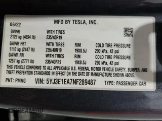 2022 Tesla Model 3 with VIN 5YJ3E1EA7NF289487, listed as a Copart auction lot 55527845 with 151,403 mi miles and Clean Title. Bid and sale history available at DreamBid. Image 12.