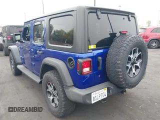 2018 Jeep Wrangler Unlimited Sport S with VIN 1C4HJXDG7JW235946, listed as a IAAI auction lot 42473146 with 37,973 mi miles and . Bid and sale history available at DreamBid. Image 3.