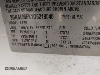2016 GMC Terrain SLE with VIN 2GKALMEK1G6218046, listed as a IAAI auction lot 41204987 with 121,581 mi miles. Bid and sale history available at carsss.com. Image 9.