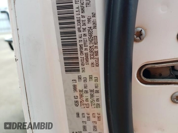 2017 Ram 2500 Big Horn with VIN 3C6UR5ML1HG540254, listed as a Copart auction lot 72232444 with 245,073 mi miles and Salvage title. Bid and sale history available at DreamBid. Image 12.