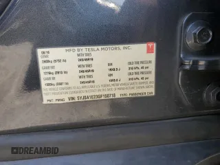 2016 Tesla Model S 90D с VIN 5YJSA1E23GF150718, выставлен на аукционе Copart как лот 58328045 с пробегом 171 496 миль миль и Списание • Salvage title. История ставок и продаж доступна на DreamBid. Изображение 12.