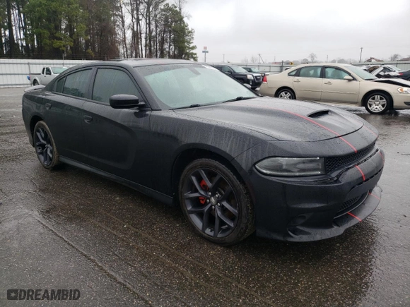 2021 Dodge Charger GT with VIN 2C3CDXHG4MH532594, listed as a Copart auction lot 45309185 with 73,287 mi miles and Salvage Title. Bid and sale history available at carsss.com. Image 4.