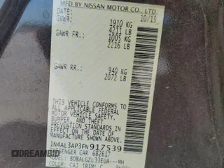 2015 Nissan Altima SL with VIN 1N4AL3AP3FN917539, listed as a Copart auction lot 52883995 with 109,409 mi miles and Clean title. Bid and sale history available at DreamBid. Image 12.