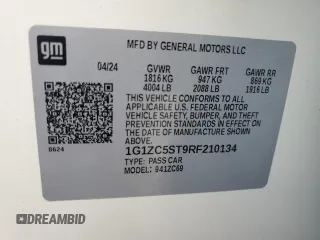 2024 Chevrolet Malibu LS with VIN 1G1ZC5ST9RF210134, listed as a Copart auction lot 79671434 with Not Provided miles and Salvage Title. Bid and sale history available at DreamBid. Image 12.