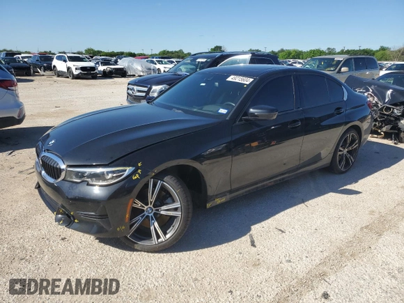 2021 BMW 3 Series 330i xDrive with VIN WBA5R7C02MFK43728, listed as a Copart auction lot 49215604 with 25,903 mi miles. Bid and sale history available at carsss.com. Image 1.
