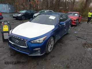 2018 Infiniti Q50 3.0t LUXE with VIN JN1EV7AR9JM430622, listed as a IAAI auction lot 41950920 with 88,588 mi miles. Bid and sale history available at carsss.com. Image 2.