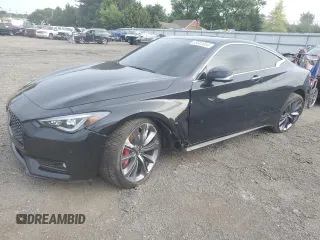 2022 Infiniti Q60 Red Sport 400 with VIN JN1FV7LLXNM680874, listed as a Copart auction lot 63681654 with 14,963 mi miles and Salvage title. Bid and sale history available at DreamBid. Image 1.