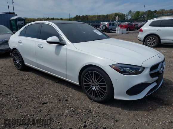 2023 Mercedes-Benz C 300 with VIN W1KAF4HB7PR148772, listed as a IAAI auction lot 42140383 with 11,636 mi miles and . Bid and sale history available at DreamBid. Image 1.