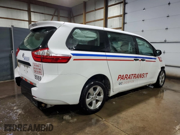 2017 Toyota Sienna L with VIN 5TDZZ3DC9HS879994, listed as a Copart auction lot 41584485 with 123,087 mi miles and Salvage Title. Bid and sale history available at DreamBid. Image 3.