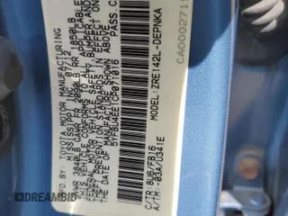 2012 Toyota Corolla L with VIN 5YFBU4EE1CP071016, listed as a Copart auction lot 53506715 with 182,894 mi miles and Salvage Title. Bid and sale history available at carsss.com. Image 12.