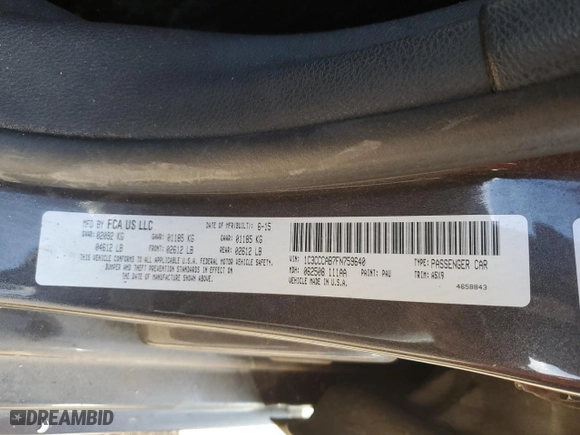 2015 Chrysler 200 Limited with VIN 1C3CCCAB7FN759640, listed as a Copart auction lot 51149095 with 136,270 mi miles and Salvage Title. Bid and sale history available at carsss.com. Image 14.