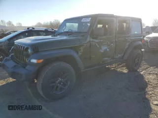 2024 Jeep Wrangler Sport с VIN 1C4PJXKN9RW169375, выставлен на аукционе Copart как лот 43340225 с пробегом 16 615 миль миль и Списание • Salvage title. История ставок и продаж доступна на DreamBid. Изображение 1.