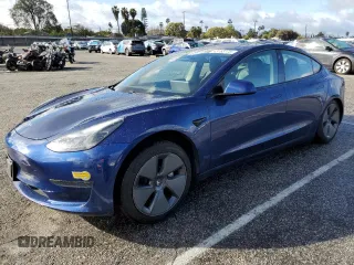 2021 Tesla Model 3 Standard Range Plus with VIN 5YJ3E1EA6MF992481, listed as a Copart auction lot 45163175 with 42,223 mi miles and Salvage Title. Bid and sale history available at carsss.com. Image 1.