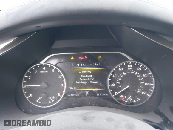 2019 Nissan Murano SL with VIN 5N1AZ2MSXKN166867, listed as a IAAI auction lot 41281068 with 107,219 mi miles and . Bid and sale history available at DreamBid. Image 7.