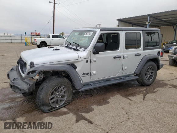 2024 Jeep Wrangler Sport S with VIN 1C4PJXDN6RW297747, listed as a Copart auction lot 52805075 with 17,002 mi miles and Clean title. Bid and sale history available at DreamBid. Image 1.