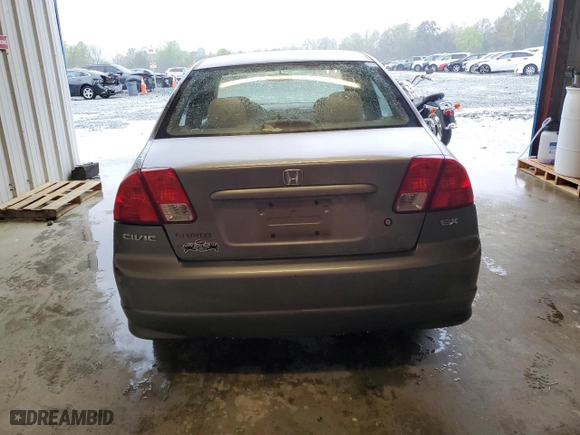 2005 Honda Civic Sdn EX with VIN 2HGES267X5H573167, listed as a Copart auction lot 51831345 with 176,526 mi miles and Salvage Title. Bid and sale history available at carsss.com. Image 6.