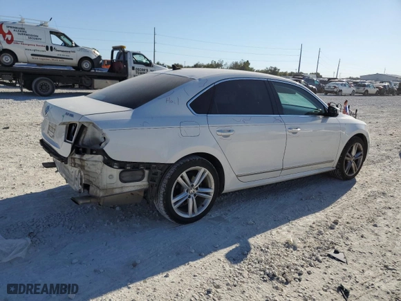 2013 Volkswagen Passat SEL Premium with VIN 1VWCM7A32DC063332, listed as a Copart auction lot 77217544 with 104,534 mi miles and Salvage Title. Bid and sale history available at carsss.com. Image 3.