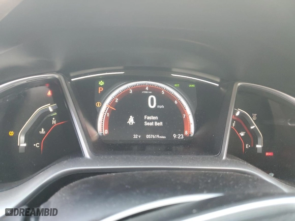 2019 Honda Civic Sedan Sport with VIN 19XFC2F88KE049418, listed as a Copart auction lot 49875945 with 57,619 mi miles and Salvage Title. Bid and sale history available at carsss.com. Image 9.