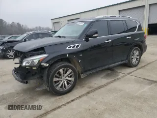 2017 Infiniti QX80 with VIN JN8AZ2NF9H9645499, listed as a Copart auction lot 45890285 with 164,470 mi miles and Salvage Title. Bid and sale history available at carsss.com. Image 1.