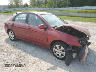 2009 Kia Spectra EX with VIN KNAFE222X95639845, listed as a Copart auction lot 71028794 with 111,377 mi miles and Salvage Title. Bid and sale history available at carsss.com. Image 4.