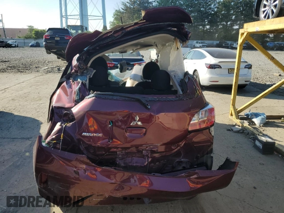 2024 Mitsubishi Mirage ES with VIN ML32AUHJXRH020946, listed as a Copart auction lot 62017295 with Not provided miles and Non repairable. Bid and sale history available at DreamBid. Image 6.
