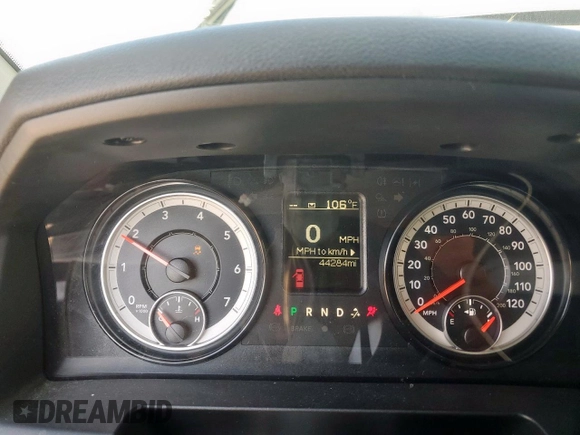 2022 Ram 1500 Tradesman with VIN 1C6RR6FG1NS154952, listed as a Copart auction lot 57466665 with 44,284 mi miles and Salvage title. Bid and sale history available at DreamBid. Image 9.