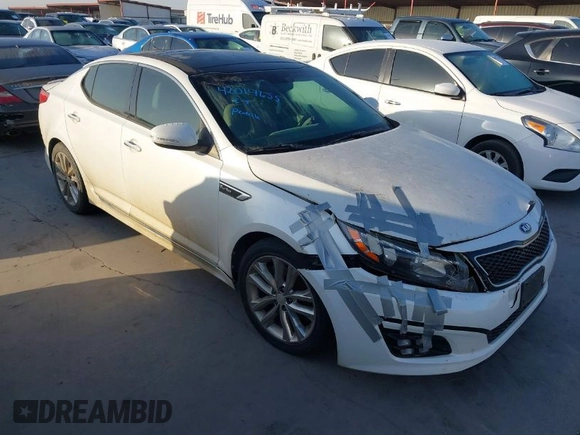2015 Kia Optima SX Turbo with VIN 5XXGR4A69FG517335, listed as a IAAI auction lot 42014655 with 91,831 mi miles. Bid and sale history available at carsss.com. Image 1.