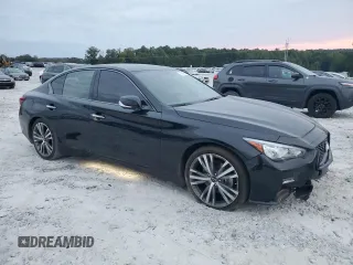 2023 Infiniti Q50 Sensory z VIN JN1EV7CP5PM511959, wystawiony jako Copart lot #70436554 z przebiegiem 26 063 mil mil oraz Czysty tytuł • Clean title. Historia ofert i sprzedaży dostępna na DreamBid. Obrazek 4.