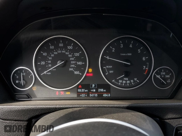 2015 BMW 3 Series 320i with VIN WBA3B1C56FK138849, listed as a Copart auction lot 83576804 with 54,115 mi miles and Salvage Title. Bid and sale history available at carsss.com. Image 9.