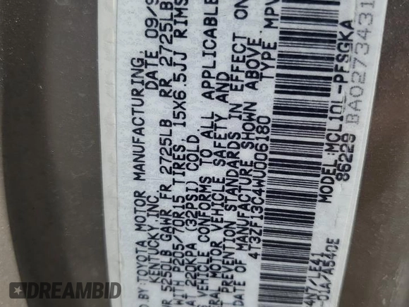 1998 Toyota Sienna LE z VIN 4T3ZF13C4WU006180, wystawiony jako Copart lot #50349795 z przebiegiem 237 600 mil mil oraz Szkoda całkowita • Salvage title. Historia ofert i sprzedaży dostępna na DreamBid. Obrazek 13.