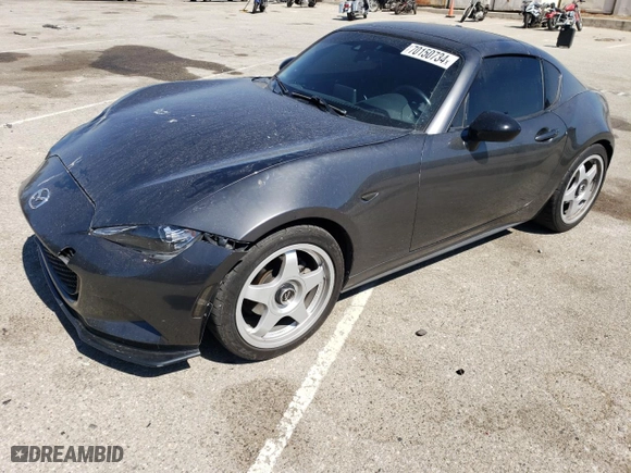 2017 Mazda MX-5 Miata RF Grand Touring with VIN JM1NDAM7XH0104997, listed as a Copart auction lot 70150734 with 43,489 mi miles and Salvage Title. Bid and sale history available at carsss.com. Image 1.