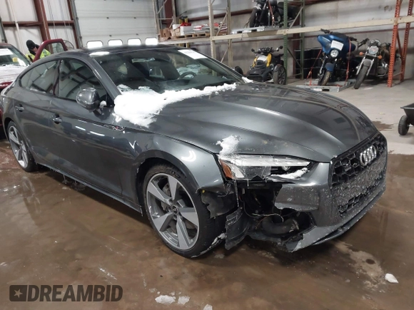 2021 Audi A5 Sportback S line Premium Plus with VIN WAUFACF54MA049369, listed as a IAAI auction lot 41269767 with 46,756 mi miles. Bid and sale history available at carsss.com. Image 1.