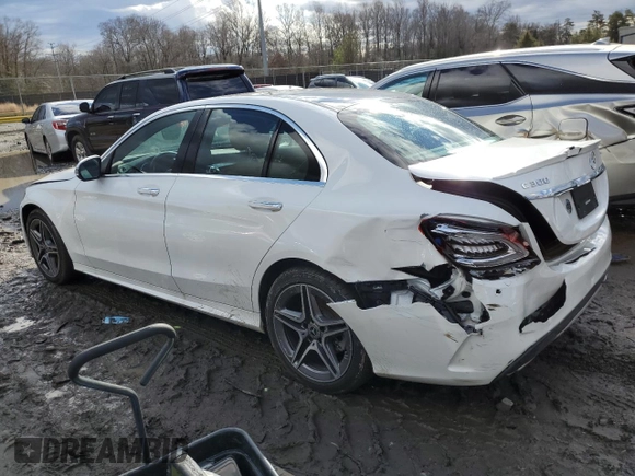 2021 Mercedes-Benz C 300 with VIN W1KWF8EBXMR647806, listed as a Copart auction lot 88028765 with 13,326 mi miles and Non Repairable. Bid and sale history available at carsss.com. Image 2.