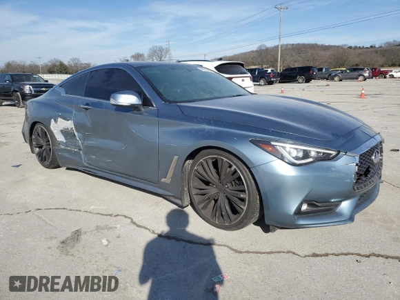 2017 Infiniti Q60 Premium with VIN JN1CV7EL2HM320597, listed as a Copart auction lot 46735795 with 66,465 mi miles and Salvage title. Bid and sale history available at DreamBid. Image 4.