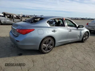 2014 Infiniti Q50 Premium with VIN JN1BV7AP0EM671637, listed as a Copart auction lot 47119015 with 141,459 mi miles and Salvage Title. Bid and sale history available at carsss.com. Image 3.