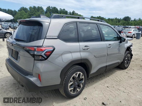 2025 Subaru Forester Premium z VIN JF2SLDBC2SH509320, wystawiony jako Copart lot #62509545 z przebiegiem 6 188 mil mil oraz Szkoda całkowita • Salvage title. Historia ofert i sprzedaży dostępna na DreamBid. Obrazek 3.