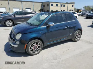 2013 FIAT 500 Lounge with VIN 3C3CFFCR6DT594468, listed as a Copart auction lot 50033935 with 182,829 mi miles and Salvage title. Bid and sale history available at DreamBid. Image 1.