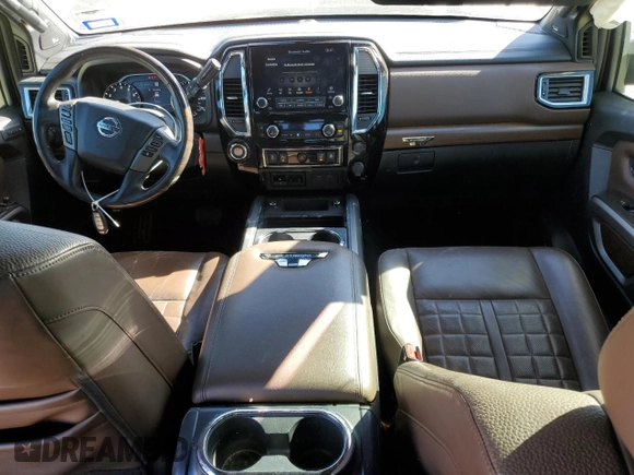 2020 Nissan Titan Platinum Reserve with VIN 1N6AA1EF2LN500797, listed as a Copart auction lot 41897765 with 90,060 mi miles and Salvage title. Bid and sale history available at DreamBid. Image 8.