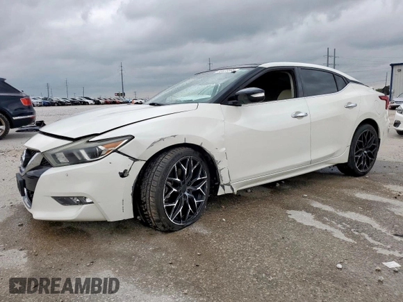 2016 Nissan Maxima S with VIN 1N4AA6AP5GC408105, listed as a Copart auction lot 59423595 with 97,608 mi miles and Salvage title. Bid and sale history available at DreamBid. Image 1.