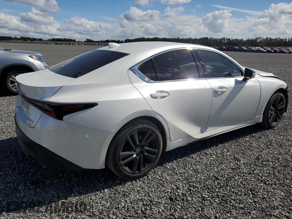 2021 Lexus IS with VIN JTHC81F25M5044796, listed as a Copart auction lot 79816124 with 28,457 mi miles and Salvage Title. Bid and sale history available at carsss.com. Image 3.