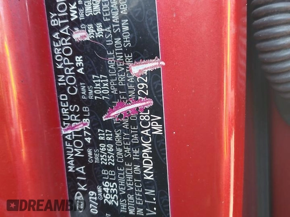2020 Kia Sportage LX z VIN KNDPMCAC8L7729212, wystawiony jako Copart lot #51432935 z przebiegiem Nie podano mil oraz Szkoda całkowita • Salvage title. Historia ofert i sprzedaży dostępna na DreamBid. Obrazek 13.