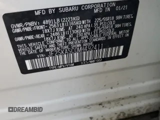 2021 Subaru Forester Limited z VIN JF2SKASC0MH492411, wystawiony jako Copart lot #59145905 z przebiegiem 41 816 mil mil oraz Szkoda całkowita • Salvage title. Historia ofert i sprzedaży dostępna na DreamBid. Obrazek 13.