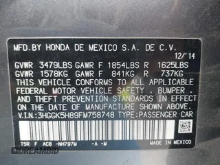 2015 Honda Fit EX-L with VIN 3HGGK5H89FM758748, listed as a IAAI auction lot 42559572 with 24,341 mi miles and . Bid and sale history available at DreamBid. Image 9.