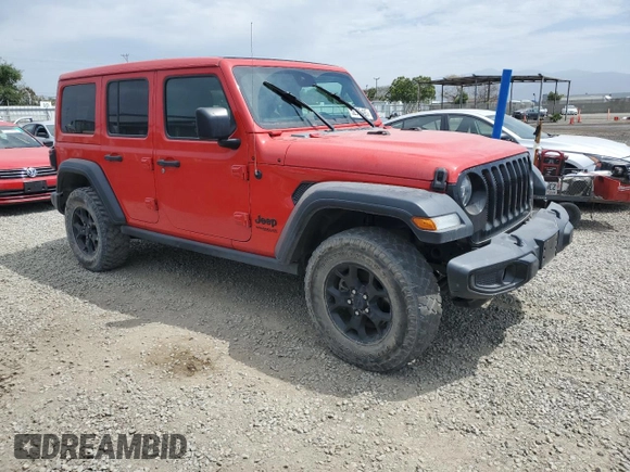 2021 Jeep Wrangler Unlimited Willys with VIN 1C4HJXDM8MW603982, listed as a Copart auction lot 52986495 with 80,474 mi miles and Salvage title. Bid and sale history available at DreamBid. Image 4.