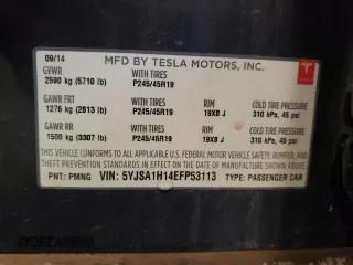 2014 Tesla Model S 60 with VIN 5YJSA1H14EFP53113, listed as a Copart auction lot 69430934 with 116,970 mi miles and Non repairable. Bid and sale history available at DreamBid. Image 15.
