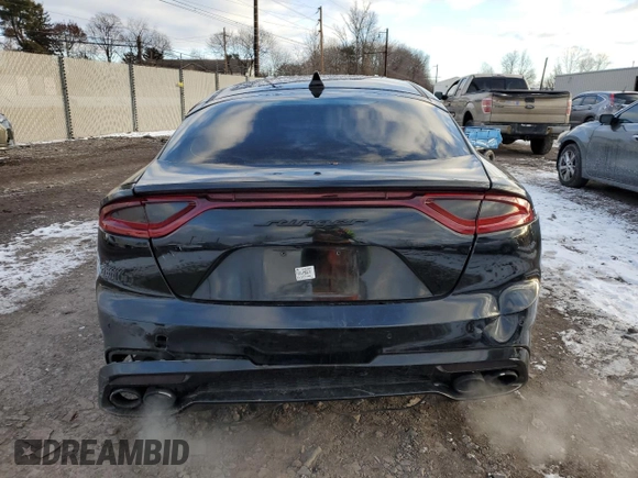 2018 Kia Stinger GT with VIN KNAE35LC0J6039182, listed as a Copart auction lot 41696565 with 57,053 mi miles and Salvage Title. Bid and sale history available at carsss.com. Image 6.